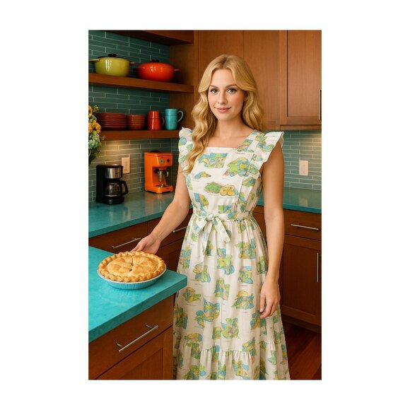 Retro Vintage 50s/60s Apron Dress – Small/Medium – Backless Tie Style - Picture 1 of 7